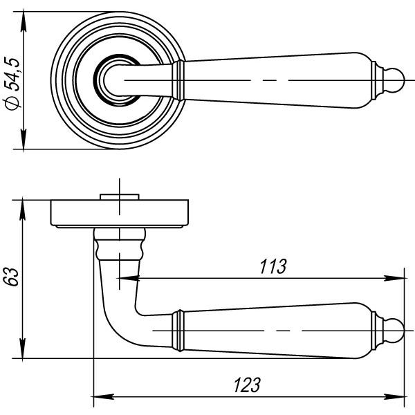 Ручка дверная PUNTO LIBRETTO TL SN/CP-3 матовый никель/хром