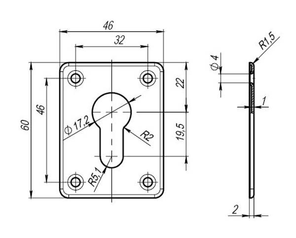 Накладка декоративная на цилиндр FUARO ESC083-CP-8 ХРОМ