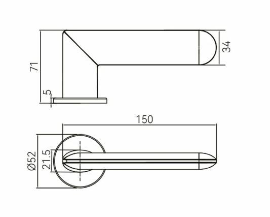 Ручка дверная GHOBESTIR CITY COLLECTION A858-C320 PVD NICKEL / 202