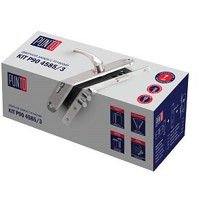 Замок врезной цилиндровый с защёлкой в комплекте с ручкой PUNTO KIT P90 4585/3 CRONA AB Бронза 5 ключей