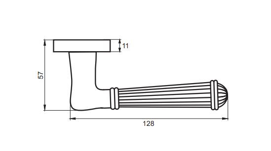 Ручка дверная RENZ INDH 625-16 MSW/GP Новара матовый супер белый/золото