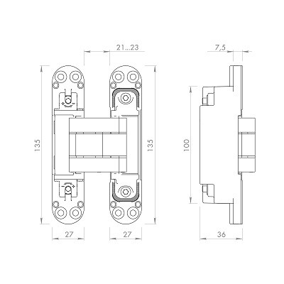 Петля скрытой установки ARMADILLO U3D7800.VPG FSG флорентийское золото