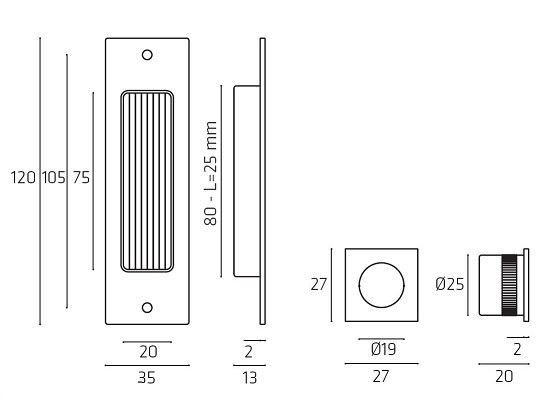 Ручка для раздвижной двери Venezia U166 матовый хром 2шт
