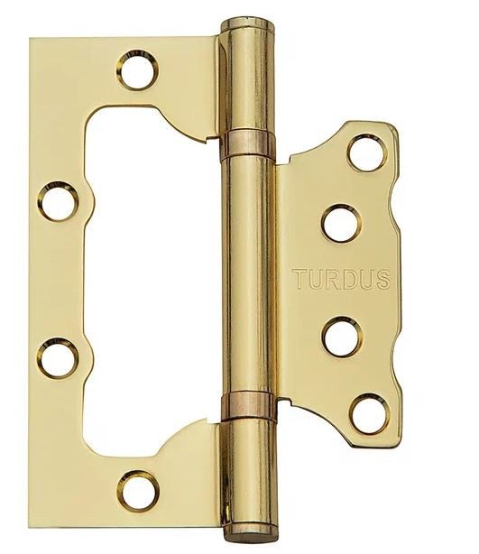 Петля накладная без врезки PALIDORE 100х75х2 2ВВ PB TURDUS золото блестящее