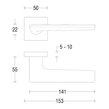 Ручка дверная FADEX FORME 422 BOSTON ГРАФИТ FIXA