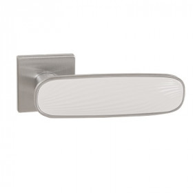 Ручка дверная PUNTO K.EST.Q52.SHADE SSC/WH-16 сатинированный хром/белый