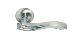 Ручка дверная MORELLI MH-14 Мираж SN/CP белый никель/Полированный хром