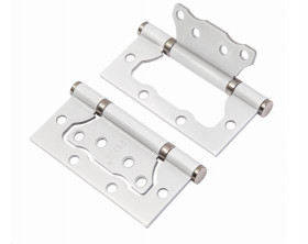 Петля накладная без врезки RENZ IN100-2BB FH SW/CP 100*75*2,5 супер белый/хром блестящий 2 шт