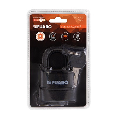 Замок навесной FUARO PL-WEATHER-3640 Black 3key (PL-3640) англ.