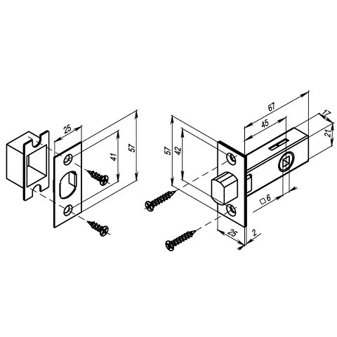Задвижка врезная PUNTO METDB-45 (DB-45) BL черный