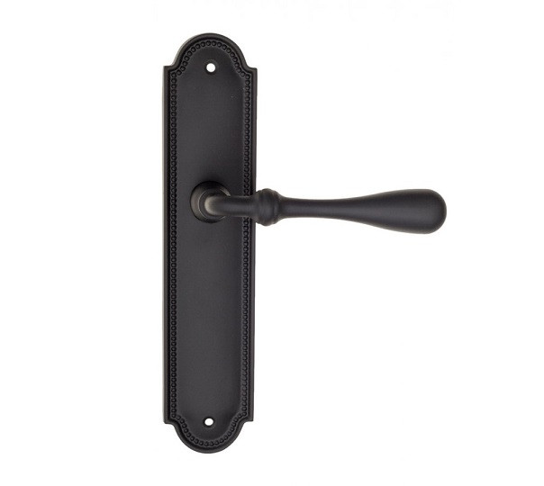 Дверная ручка на планке Fratelli Cattini RETRO PL248-NM матовый черный
