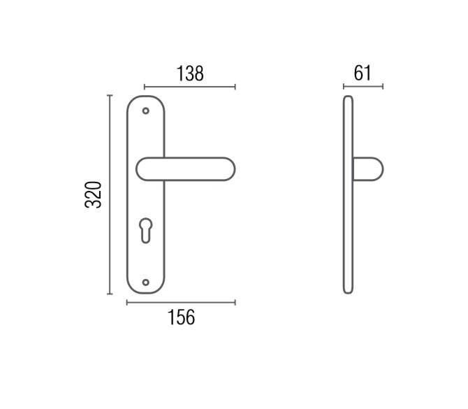 Ручка на планке CLASS 1150/1050 Agata Cyl Серебро 925 + черный под цилиндр