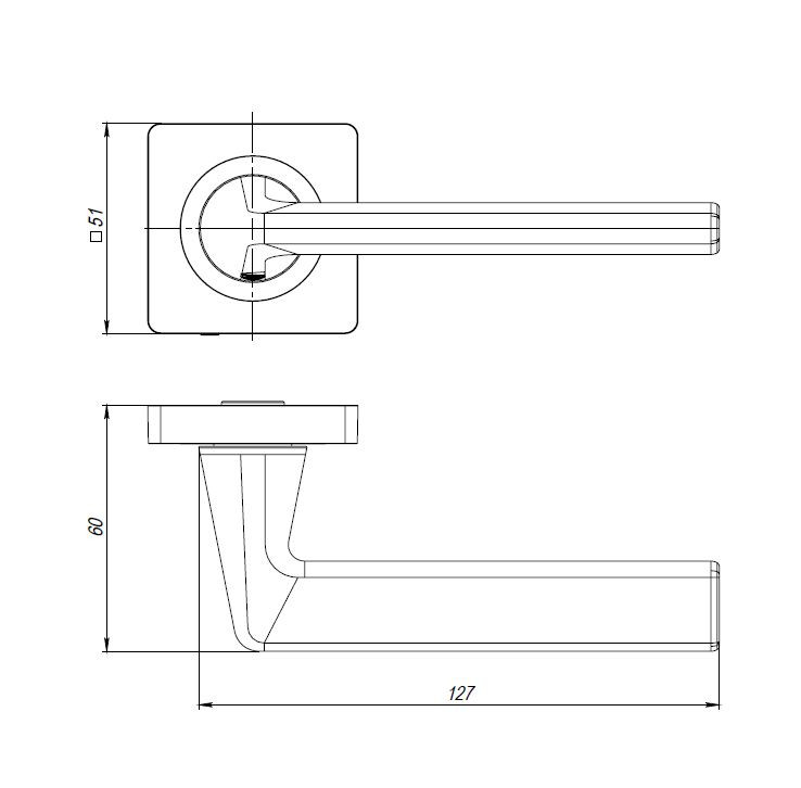 Ручка дверная AJAX TREND JK SN/CP-3 матовый никель