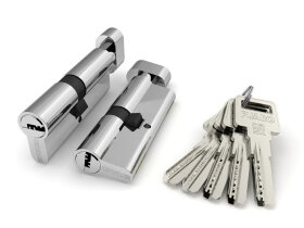 Цилиндровый механизм с вертушкой FUARO R602/80 mm (35+10+35) CP хром 5 кл