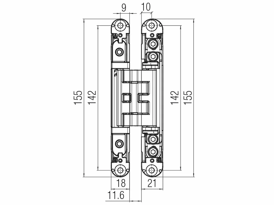 KUBICA HYBRID K2460 BI петля скрытая универсальная асимметричная цвет БЕЛЫЙ 60 kg