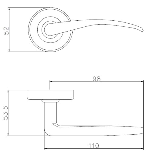 Ручка дверная PUNTO LM/AN R.H50.015 GR-23 анодированная графит