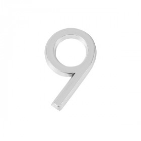 Цифра 9 самоклеящаяся FUARO ABS 50х37 CP хром