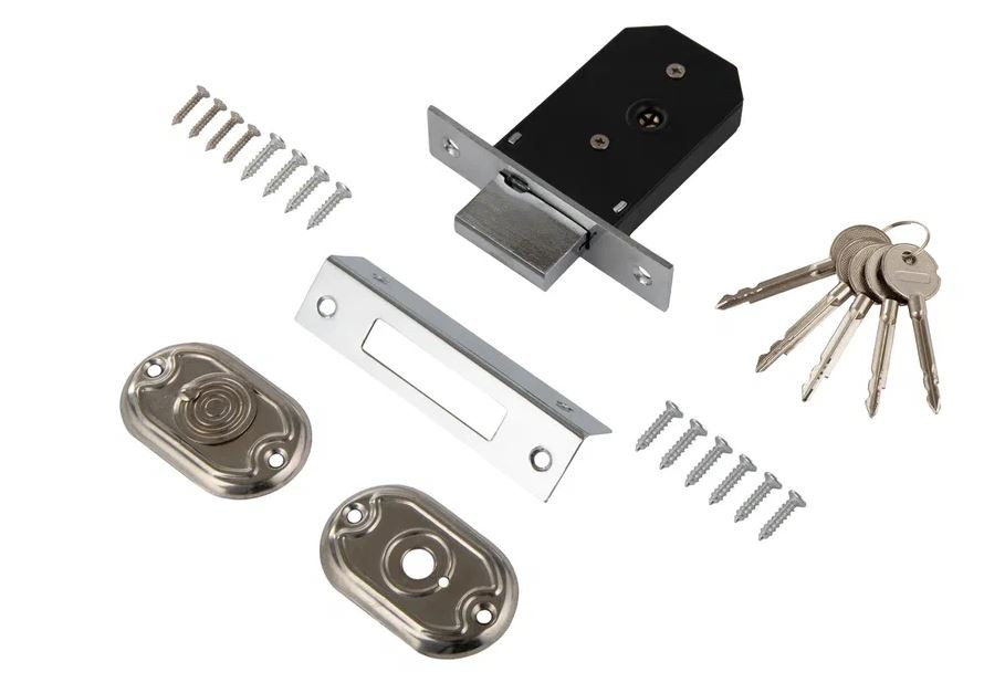 Врезной замок под крестовый ключ PALIDORE 5 ключей l04-45 pc хром блестящий