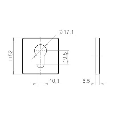 Накладка под цилиндр FUARO ET.K.ZL52 SSG-39 сатинированное золото