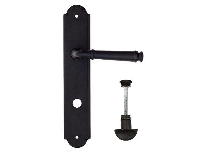 Дверная ручка на планке Fratelli Cattini FARFALLA WC-2 PL257-NM матовый черный