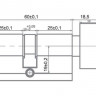 Цилиндр RENZ INCS 60-H SN ключ-вертушка никель матовый