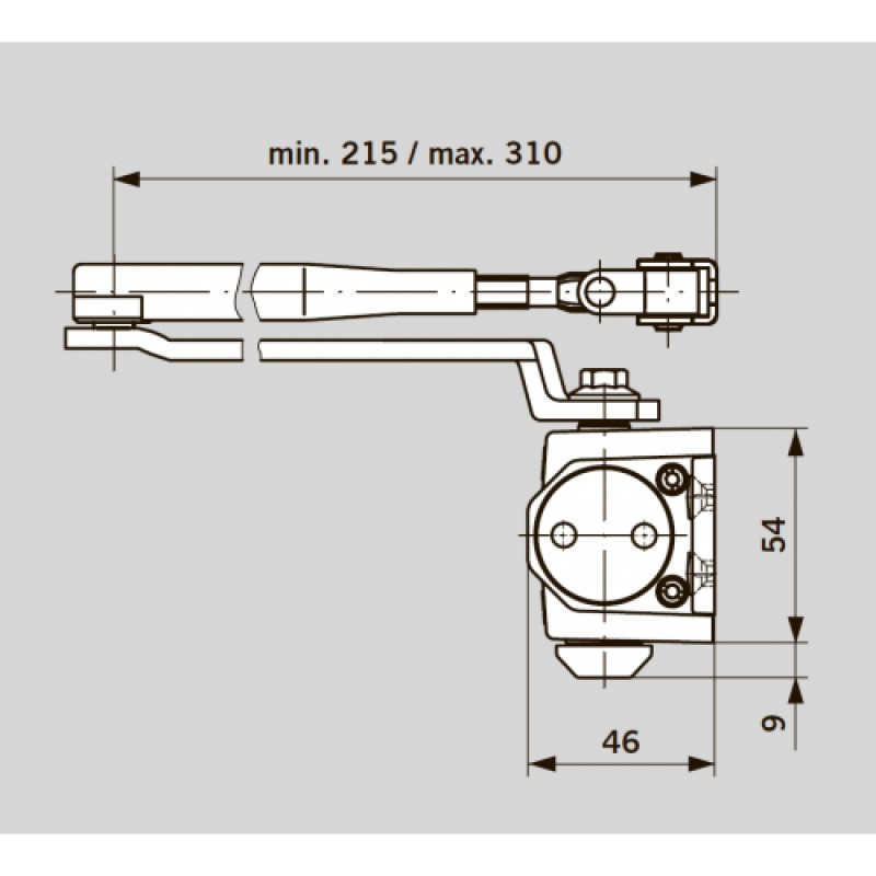 Доводчик дверной DORMAKABA TS Compakt EN 2/3/4 с рычажной тягой коричневый
