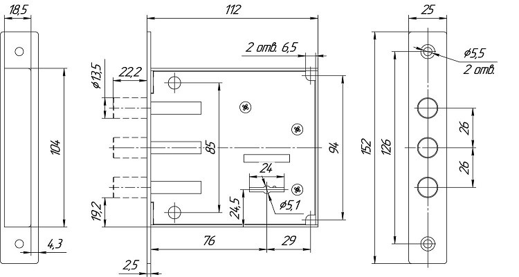 Замок врезной сувальдный МЕТТЭМ ЗВ8 842.0.0 5 кл.