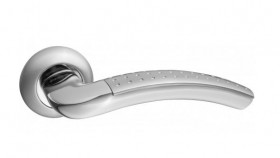 Ручка дверная RENZ INDH 36-08 SN/NP Венеция никель матовый/никель блестящий