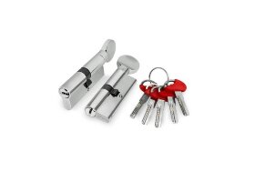 Цилиндровый механизм с вертушкой FUARO  D-PRO502/60 mm (25+10+25) CP хром 5 ключей