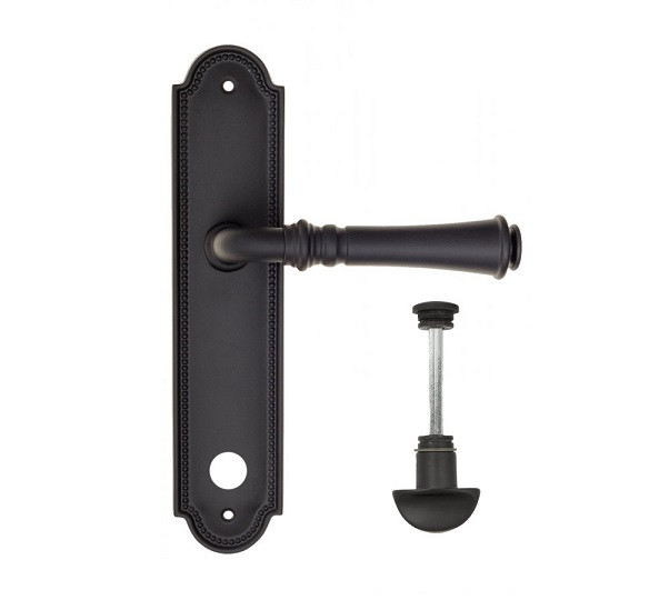 Дверная ручка на планке Fratelli Cattini GRACIA WC-2 PL248-NM матовый черный