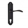Дверная ручка на планке Fratelli Cattini LUCCIA CYL PL248-NM матовый черный