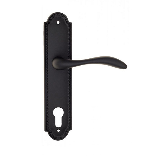 Дверная ручка на планке Fratelli Cattini LUCCIA CYL PL248-NM матовый черный