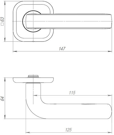 Ручка дверная AJAX K.JK51.IND TORO 170 mm BL-24 черный белая коробка