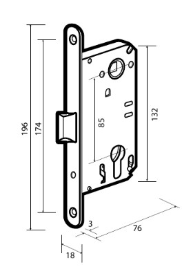 Защелка под цилиндр Adden Bau Key 418 Gold золото