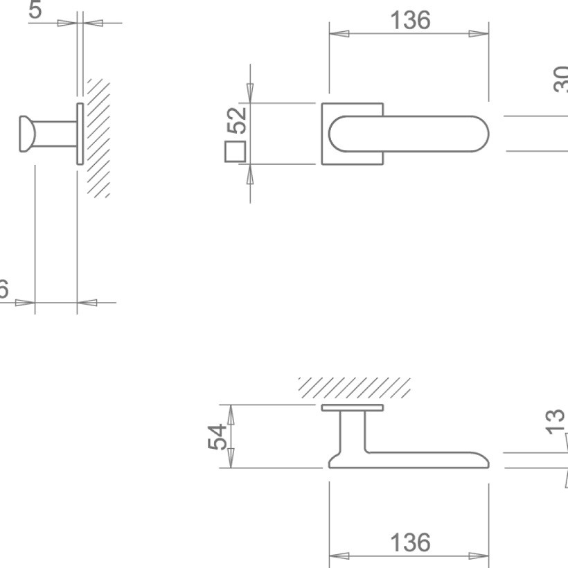 Ручка дверная Tupai 4006 5S Q 153 черный