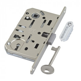 Корпус врезного замка под ключ AGB MEDIANA POLARIS B06101.50.06.640 с ответной планкой хром