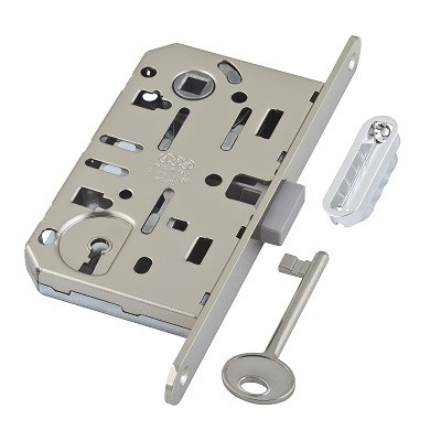 Корпус врезного замка под ключ AGB MEDIANA POLARIS B06101.50.06.640 с ответной планкой хром