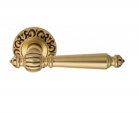 Ручка дверная Venezia PELLESTRINA D4 французское золото + коричневый