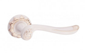 Ручка дверная RENZ INDH 61-10 W/GP Глория белый/латунь блестящая