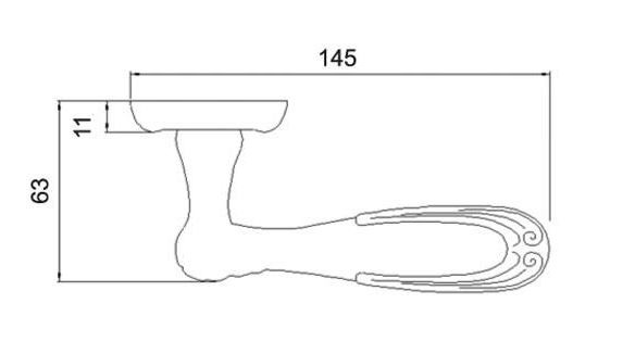 Ручка дверная RENZ INDH 61-10 W/GP Глория белый/латунь блестящая
