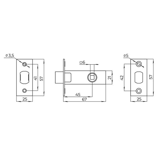 Задвижка врезная AJAX DF-45 SSC сатинированный хром