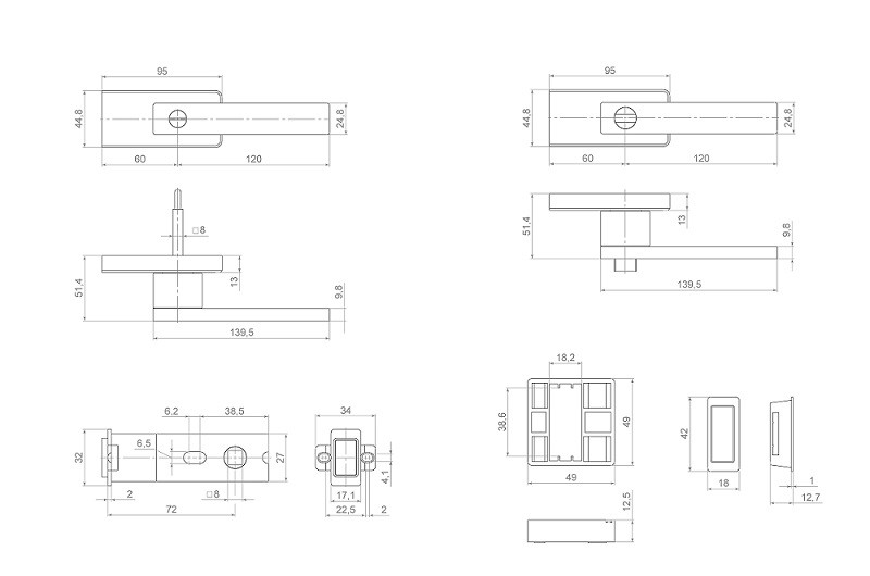 Комплект ручек ARMADILLO с запиранием SWD.Scope.LWC BL