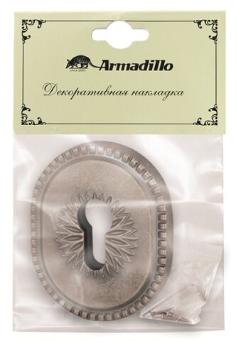Накладка декоративная на цилиндр ARMADILLO ET-DEC CL (ATC Protector 1) AS-9 Античное серебро