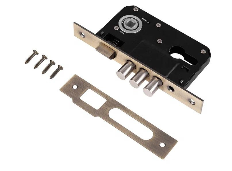 Врезной замок под евроцилиндр PALIDORE l06 ab бронза