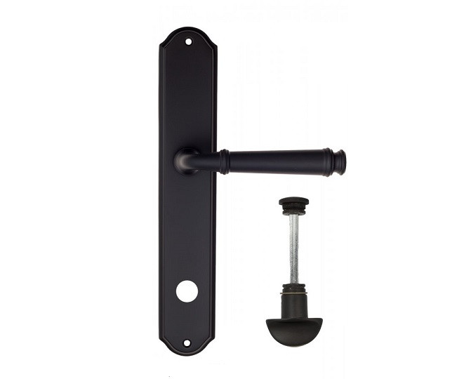 Дверная ручка на планке Fratelli Cattini FARFALLA WC-2 PL02-NM матовый черный