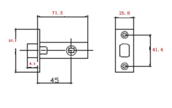 Защелка врезная RENZ INL 3-45 MBN матовый черный никель