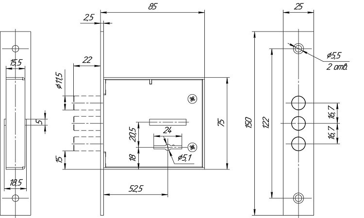Замок врезной сувальдный МЕТТЭМ ЗВ8 852.0.0 5 кл.