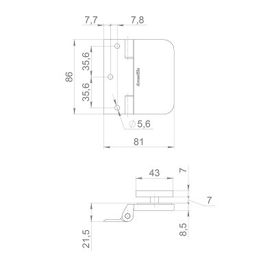 Петля для стеклянной двери ARMADILLO Space.GL.H01 2 шт BL черный
