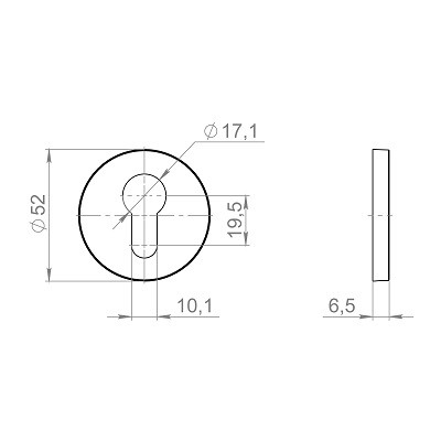 Накладка под цилиндр FUARO ET.R.ZLR52 SSG-39 сатинированное золото
