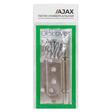 Петля накладная без врезки AJAX 100/P-2B 100x2,3 SN матовый никель